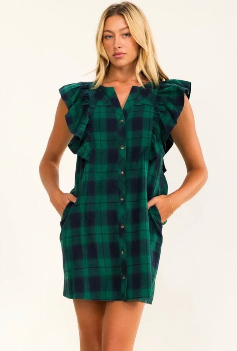 Kylan Plaid Mini Dress