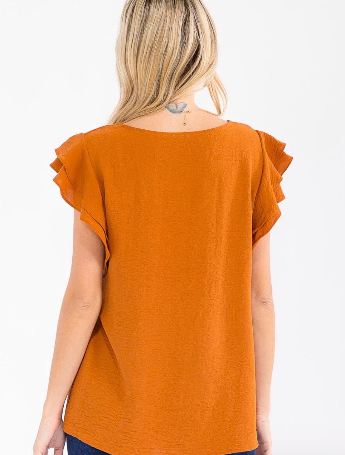 Emma Flutter Sleeve Blouse