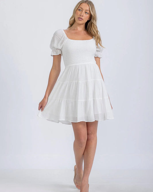 Sybil Smocked Mini Dress