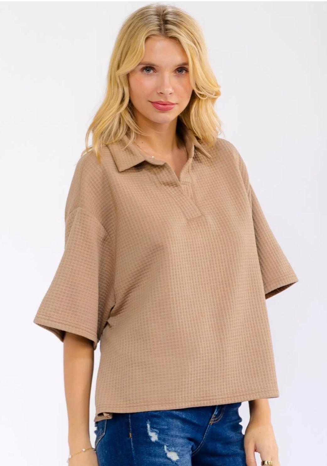 Jennie Waffle Knit Blouse