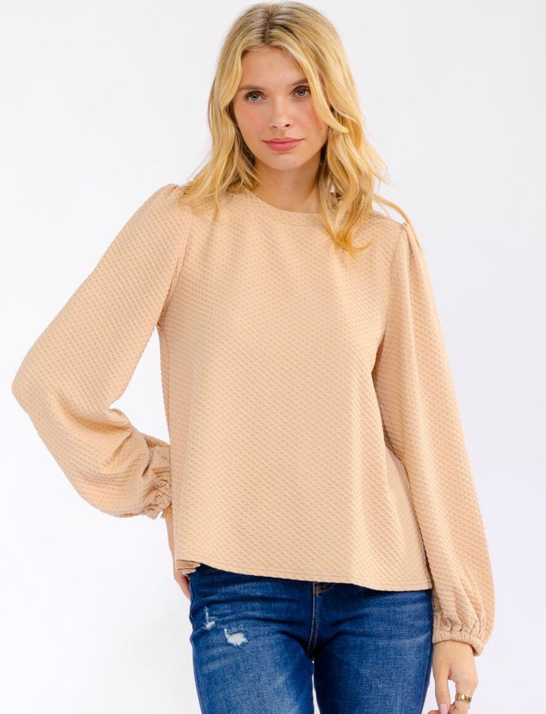 Mila Waffle Knit Longsleeve Top