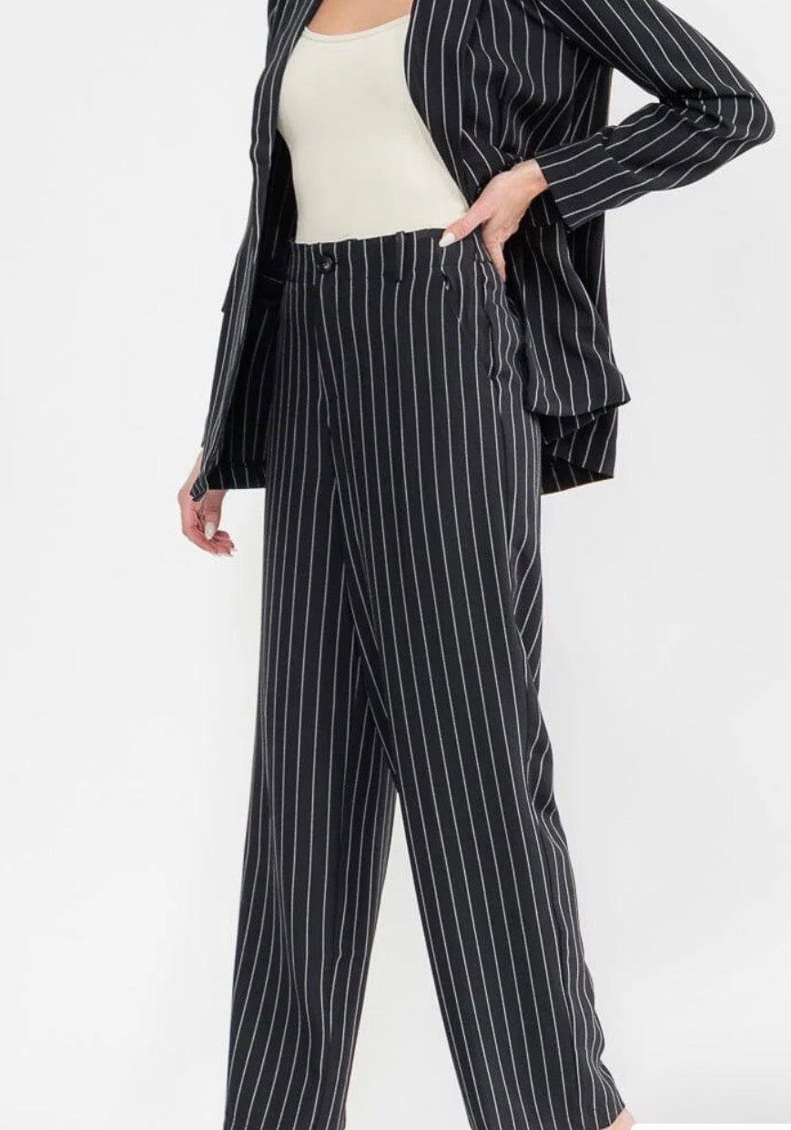 Kayda Black Striped Pants