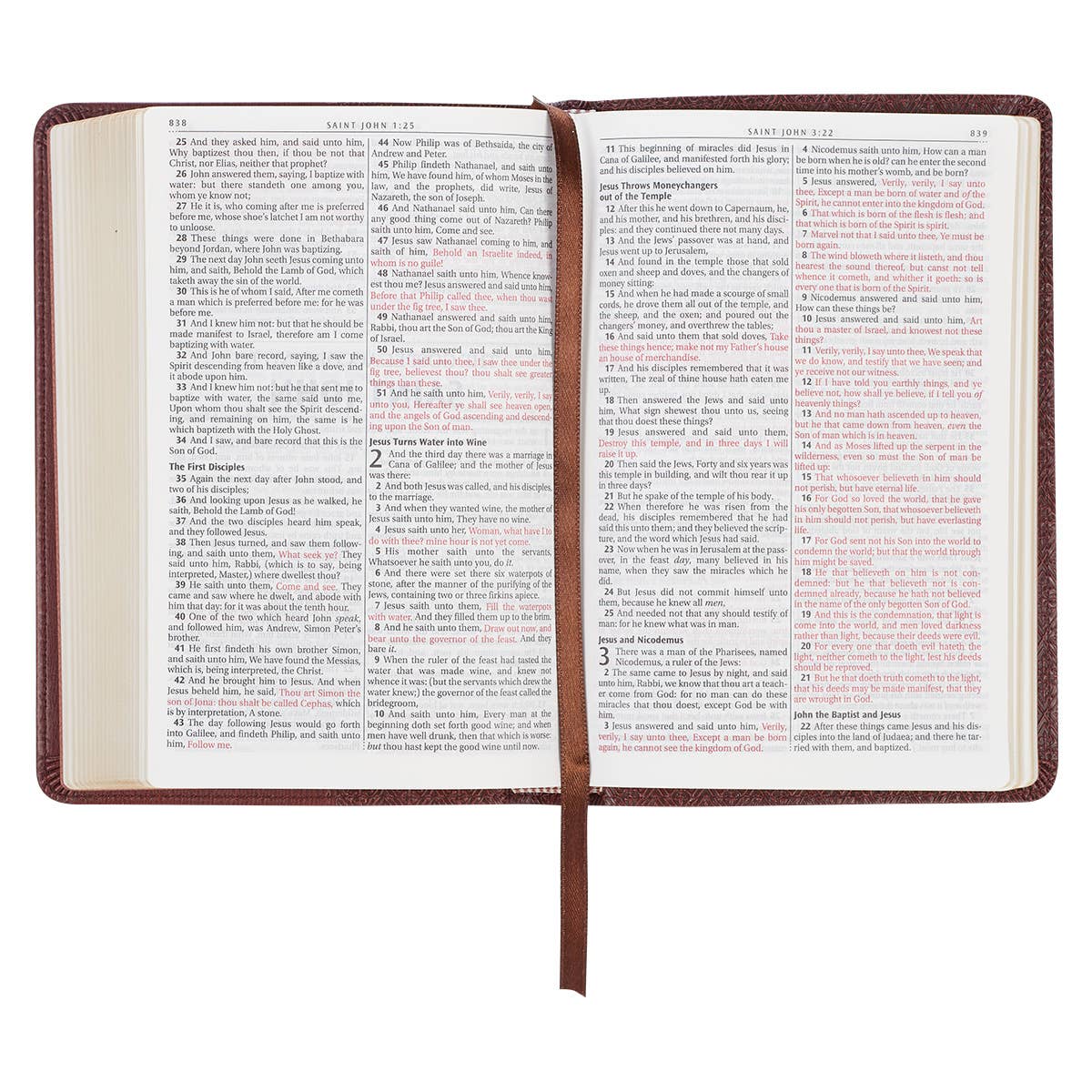 Brown Faux Leather Compact Bible kjv