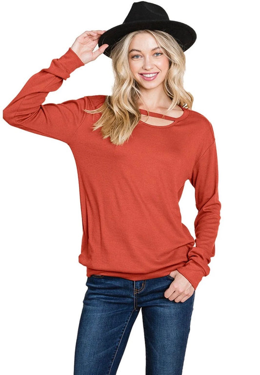 Amy Cut Out Long Sleeve Top