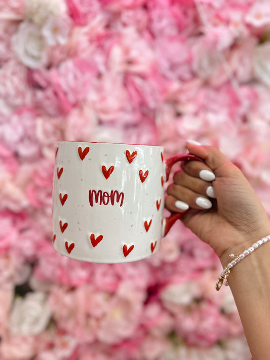 Mom Red Heart Mug