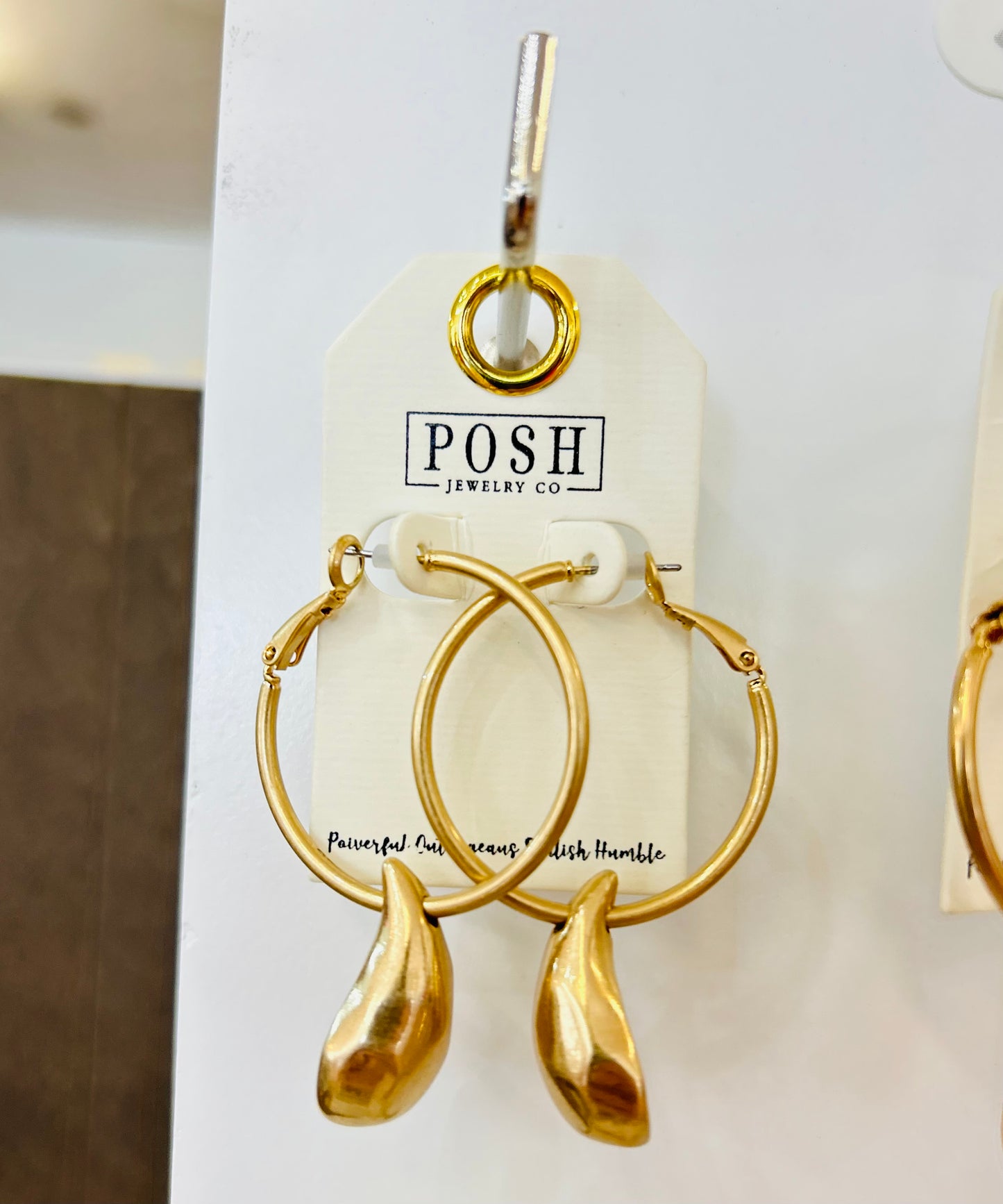 POSH gold hoop drop earrings