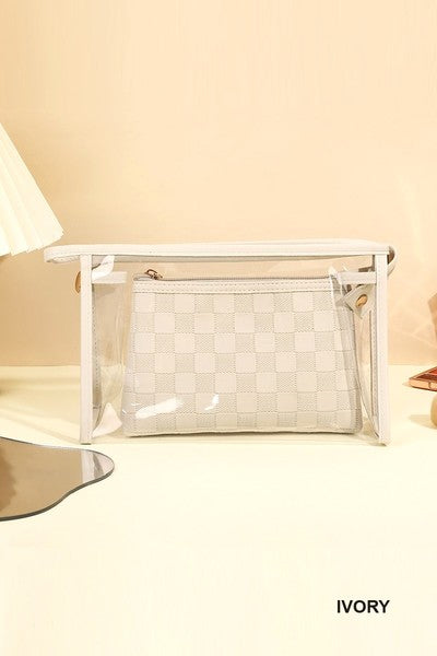 Duo Checkered/Clear Cosmetic Bags