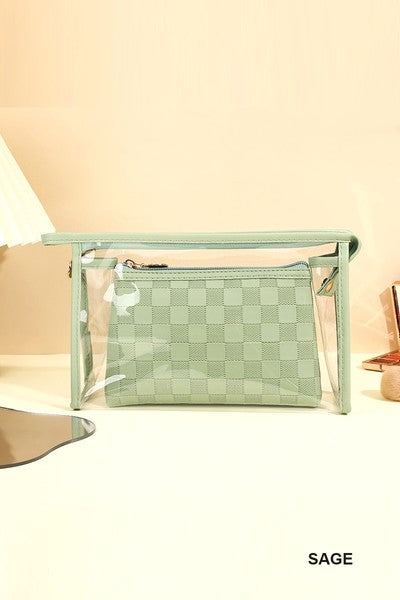 Duo Checkered/Clear Cosmetic Bags