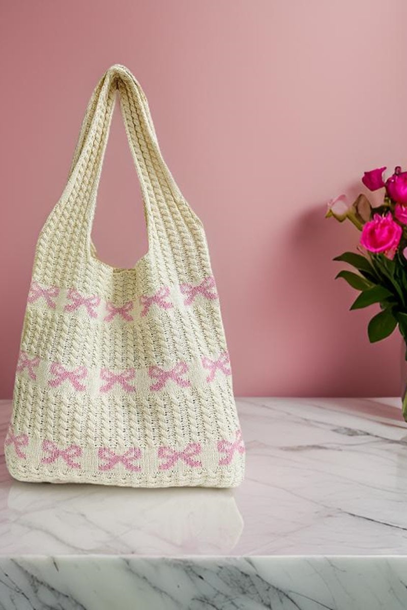 Ribbon Crochet Tote Bag