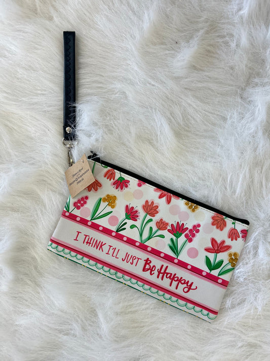 Just be happy Zippered Bag