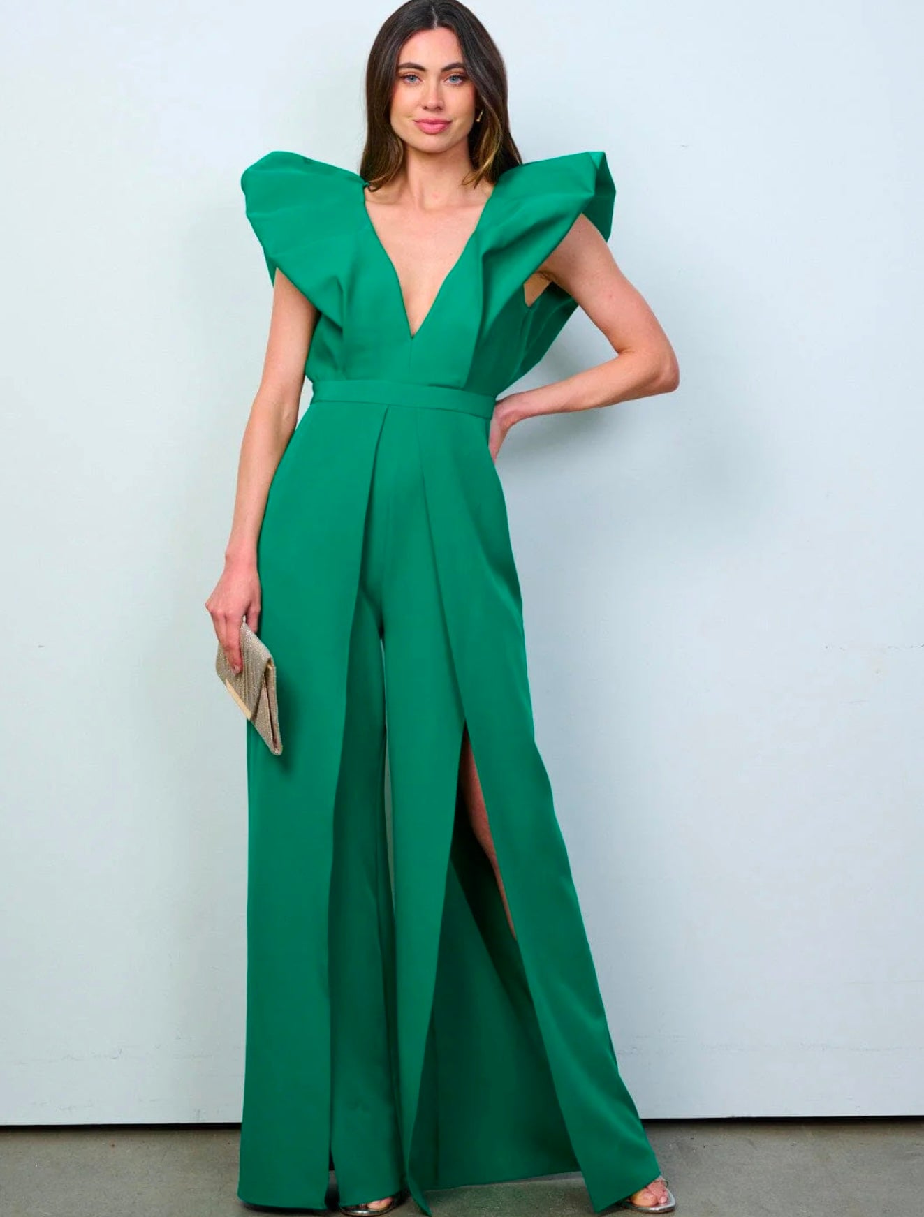 Green Open Back Jumpsuit