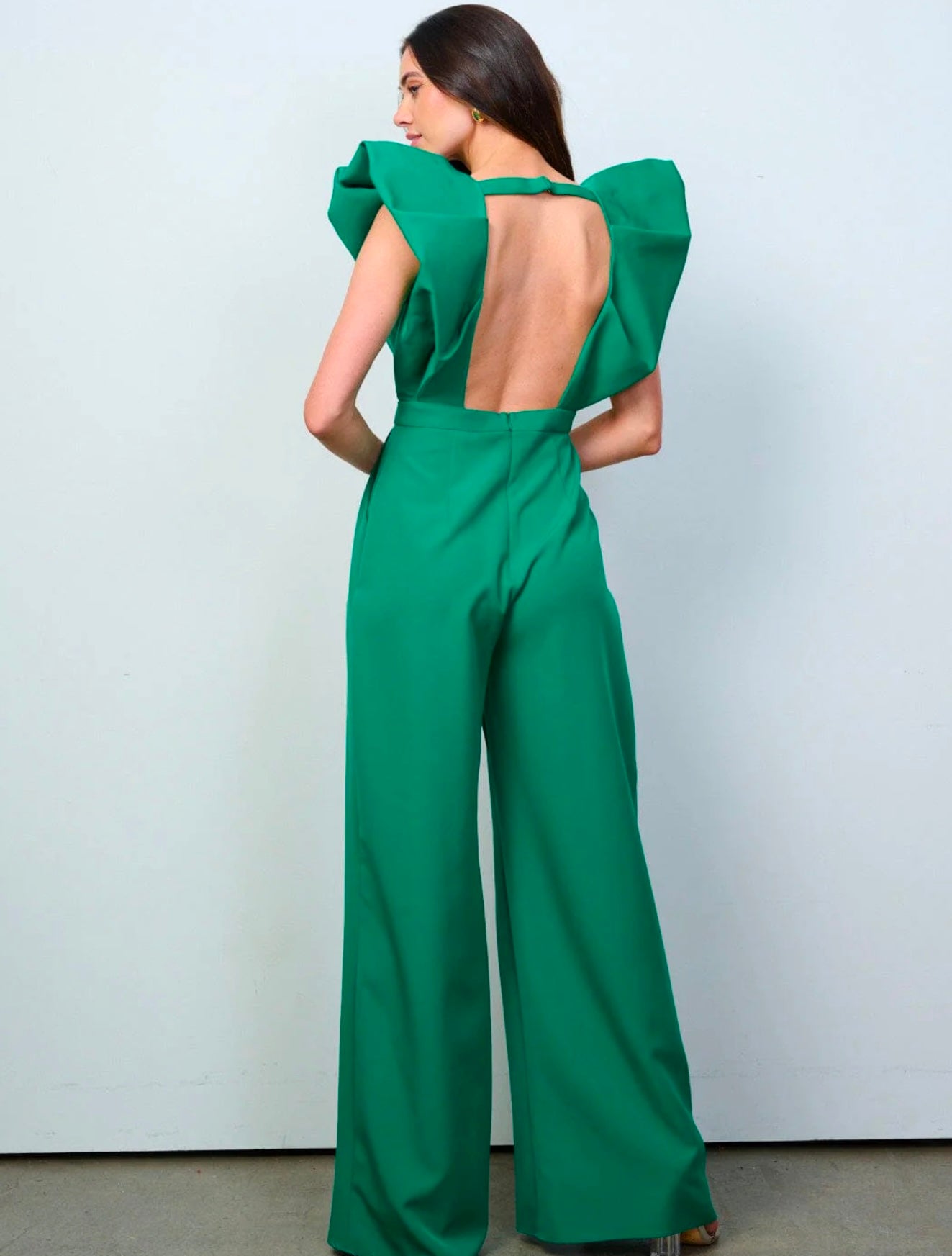 Green Open Back Jumpsuit