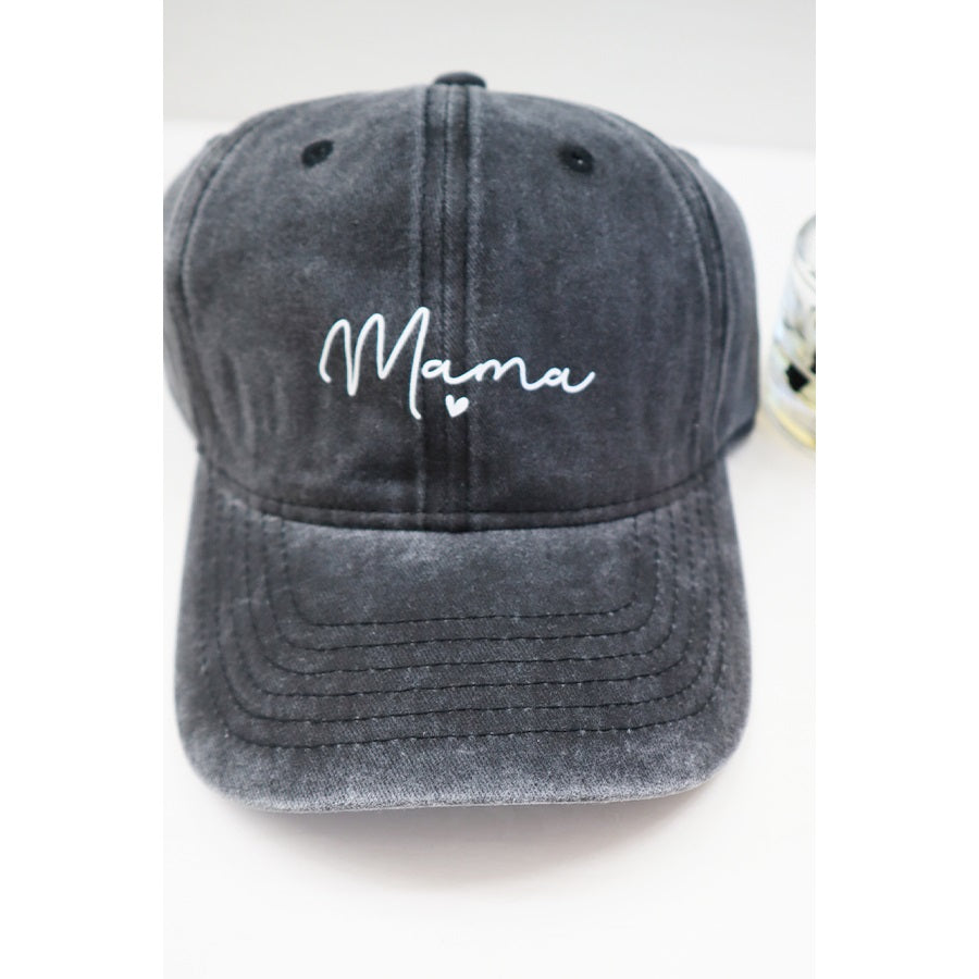 Mama Baseball Cap - Washed Black