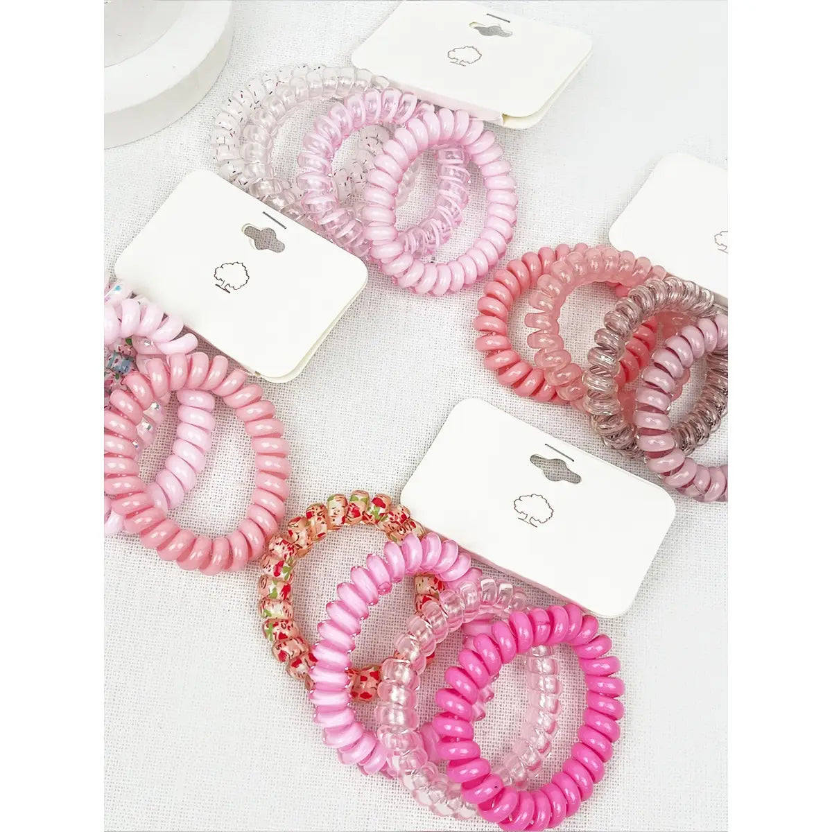 Pink Spiral Hair Ties