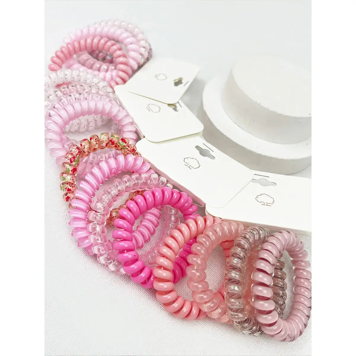 Pink Spiral Hair Ties