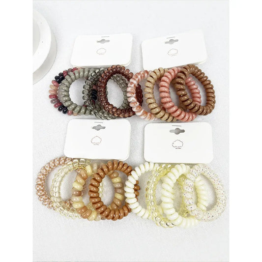 Cream Spiral Hair Ties