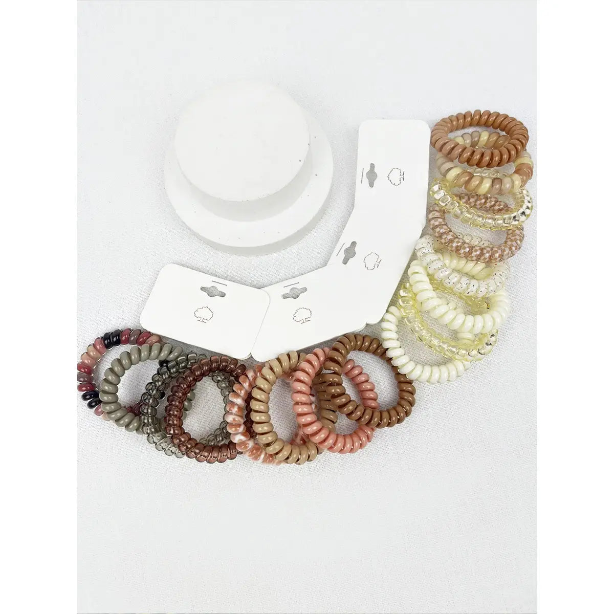 Cream Spiral Hair Ties