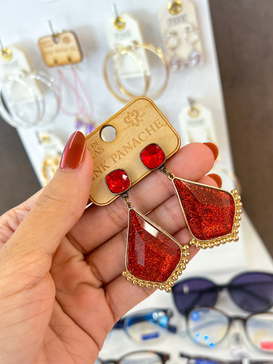 Red Drop Earrings