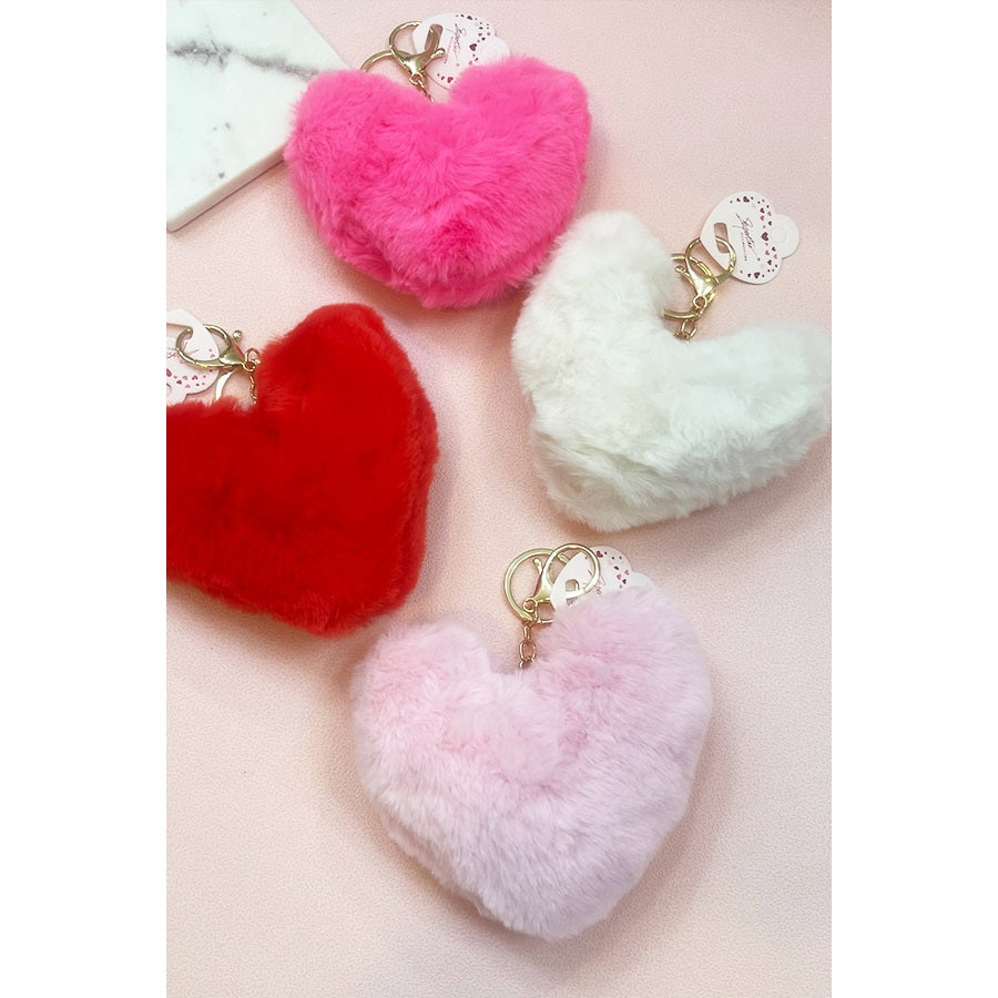 Jumbo Heart Fluffy Keychain