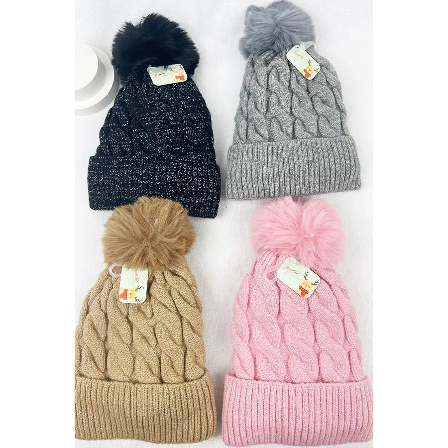 Glitter Pom Pom Beanie