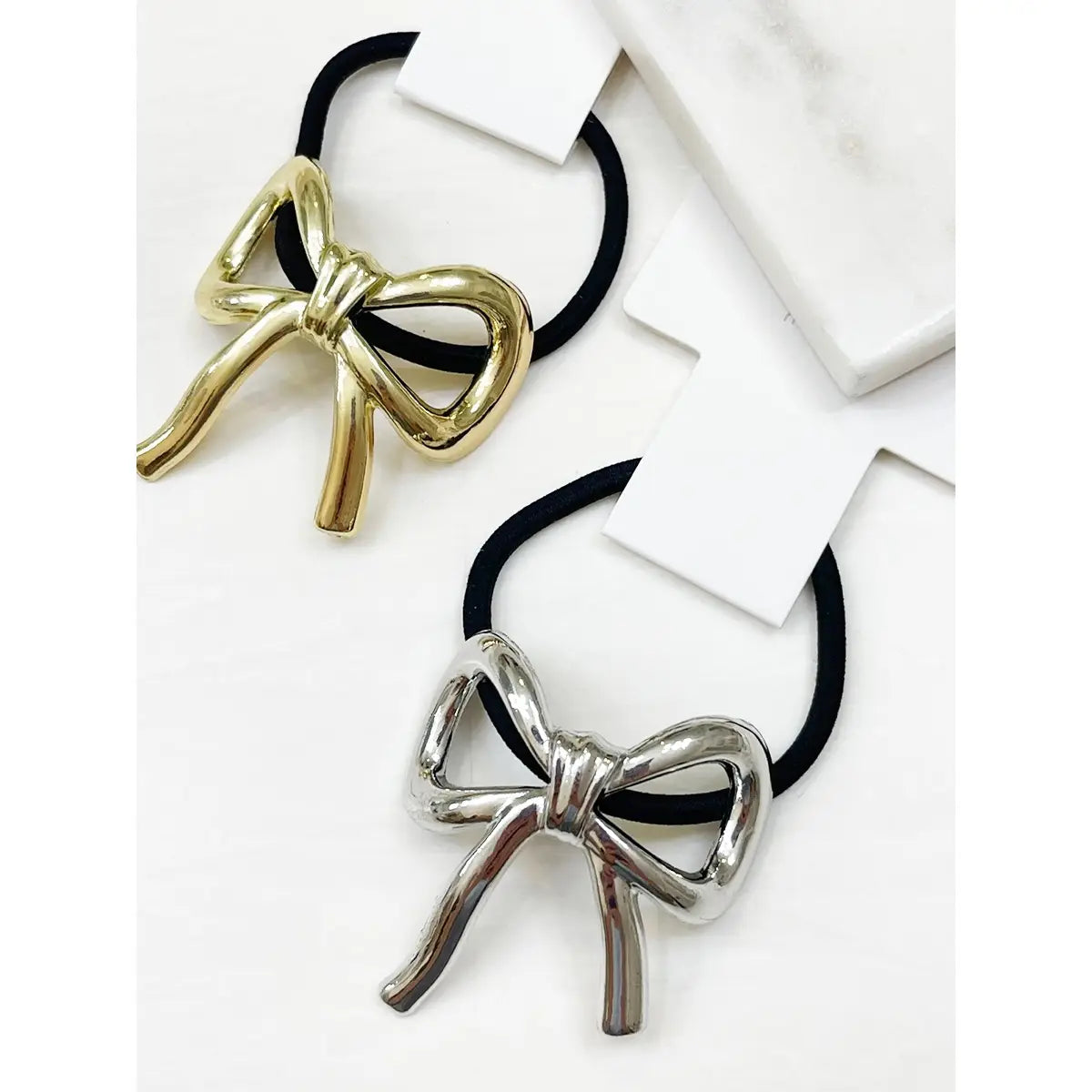 Metal Bow Ponytail Holder