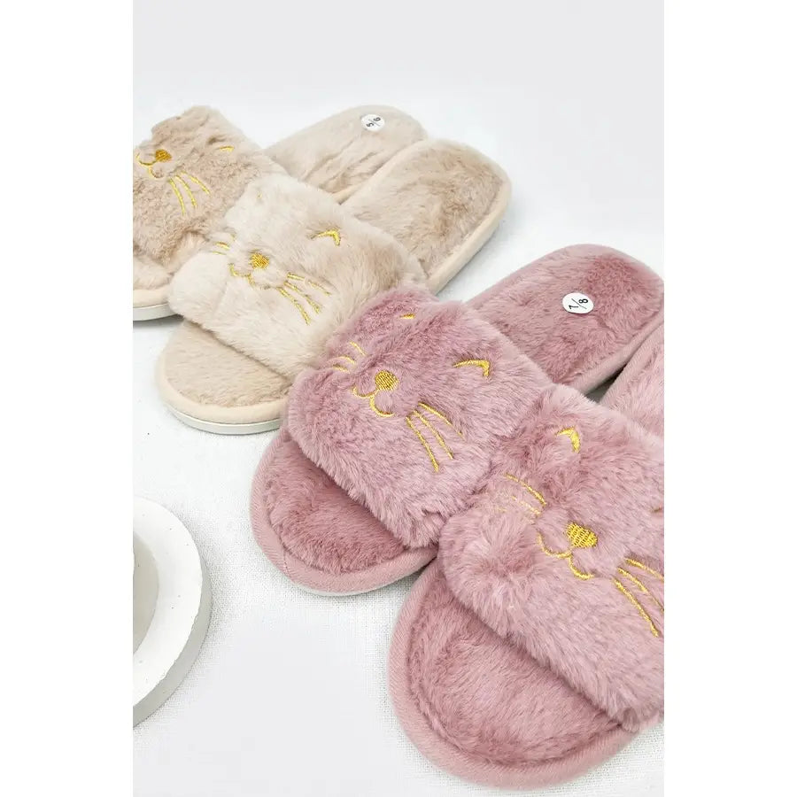 Kitty Fuzzy Slippers