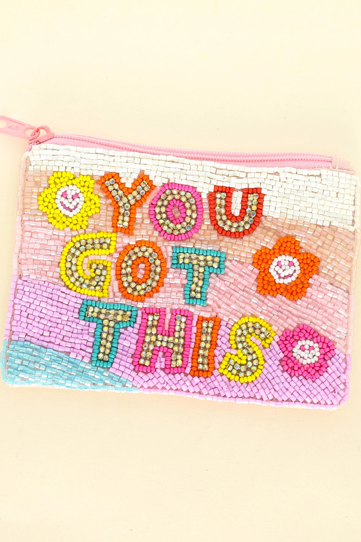 You Got This Seed Beaded Rhinestone Coin Bag