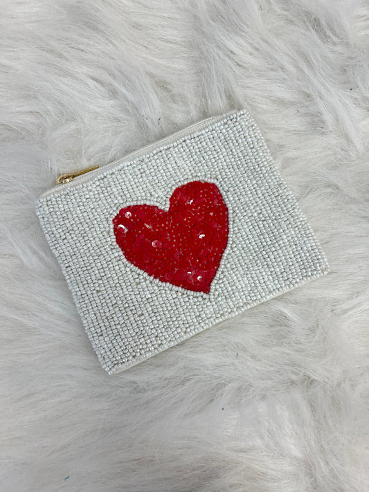 Heart Beaded Coin Purse