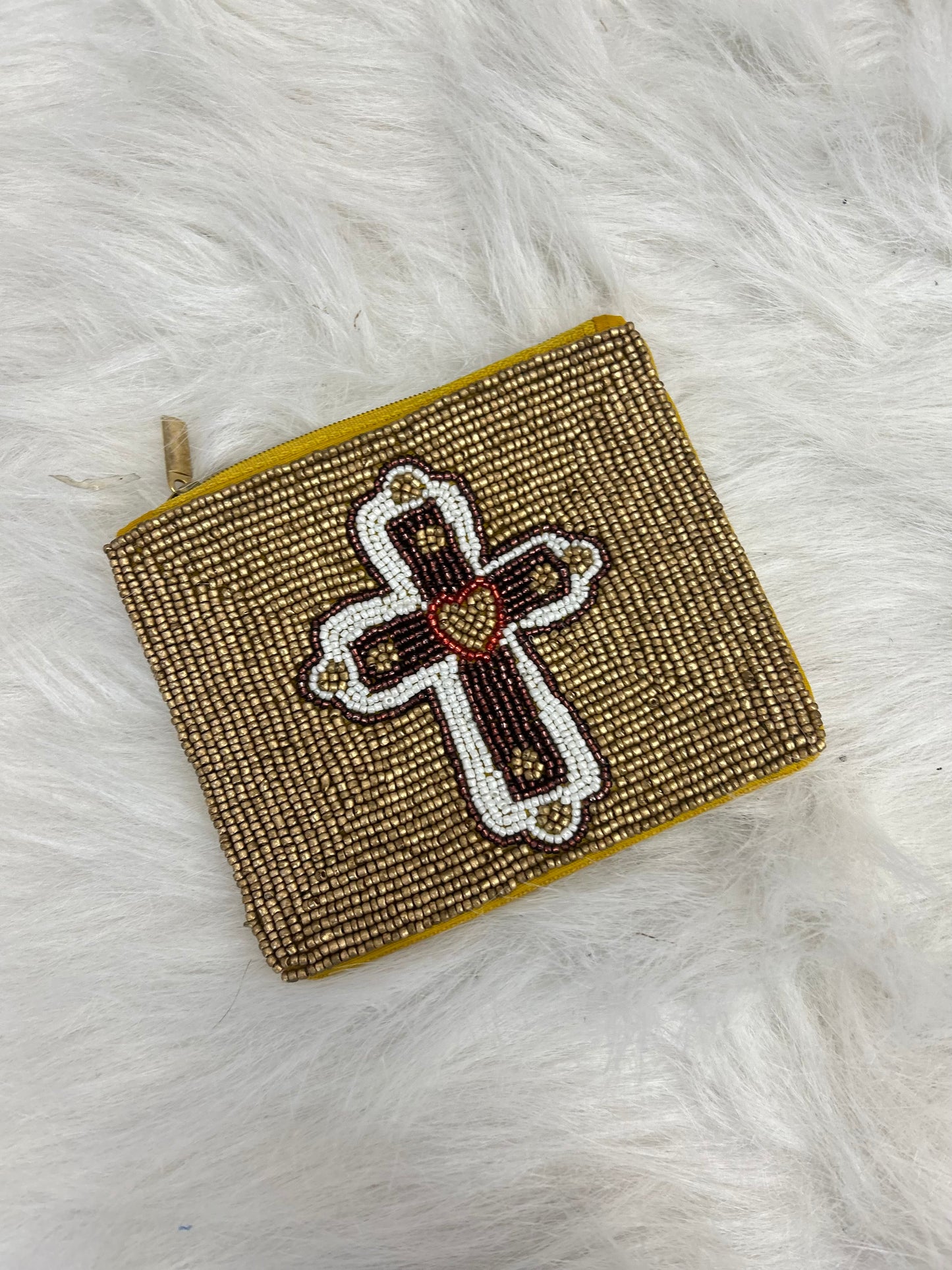 Cross Beaded Coin Purse