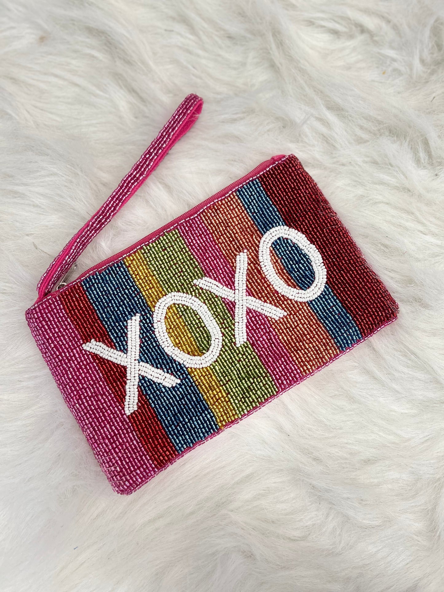 XOXO Beaded Wristlet