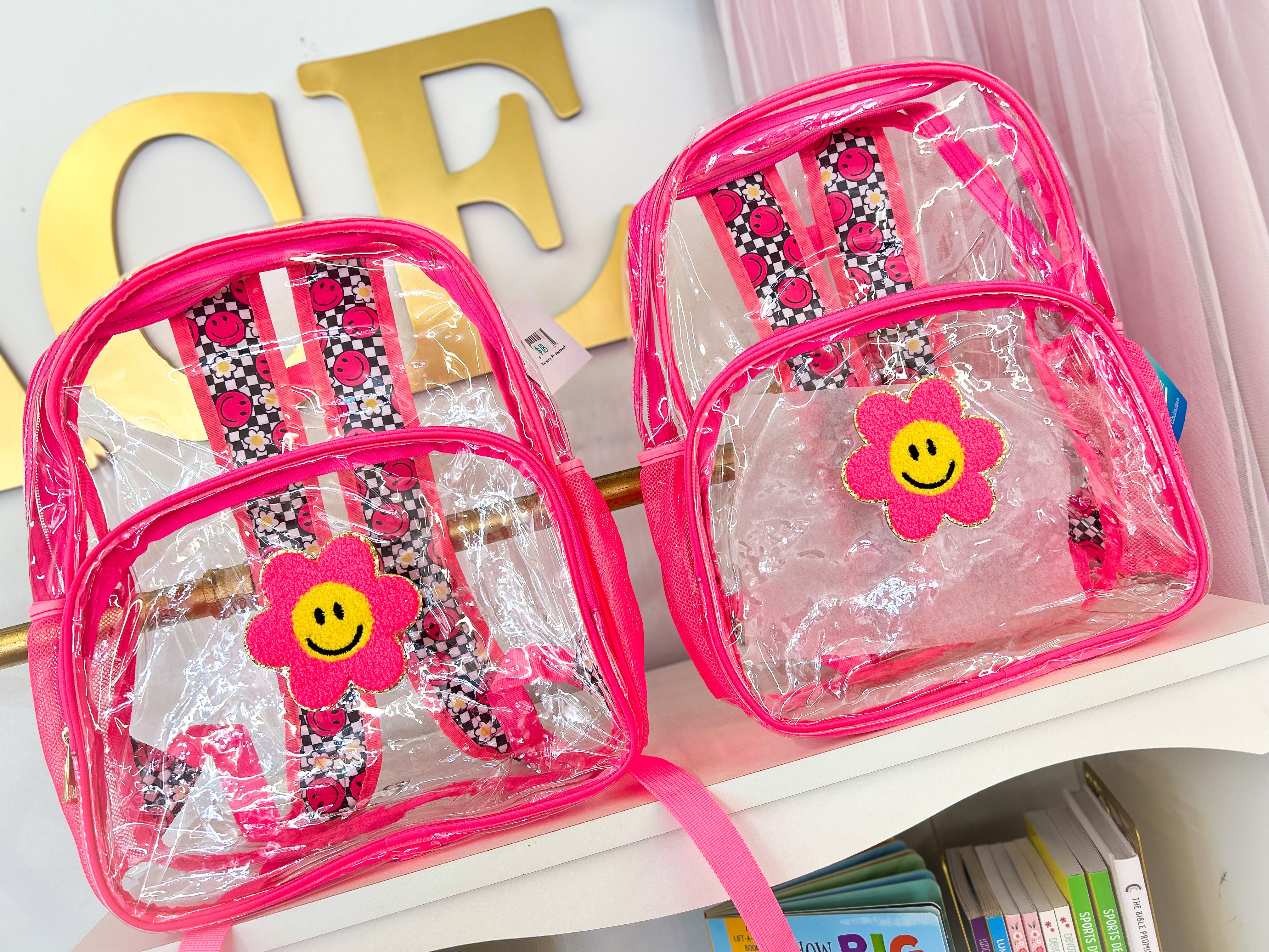 Clear Neon Pink Backpack Saved By Grace Christian Boutique