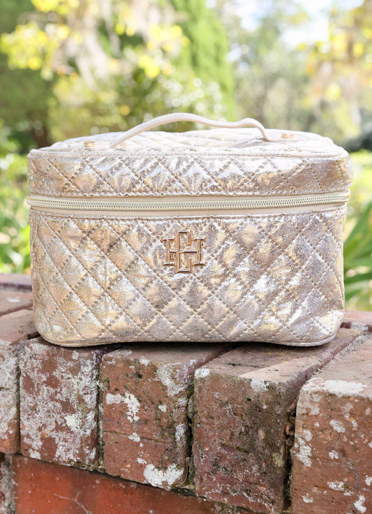 Caroline Hill Hampton Train Case Champagne Pop