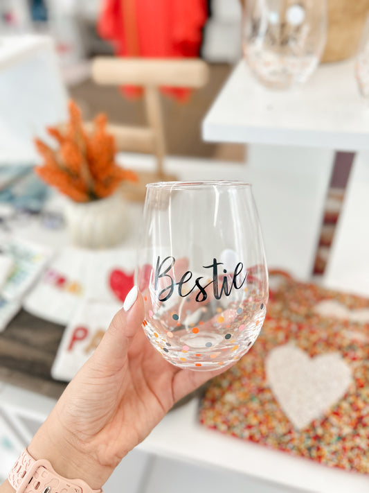 Bestie Wine Glass