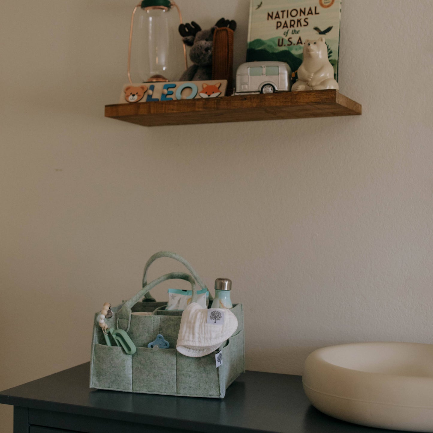 Parker Baby Co. - Diaper Caddy in Sage Green