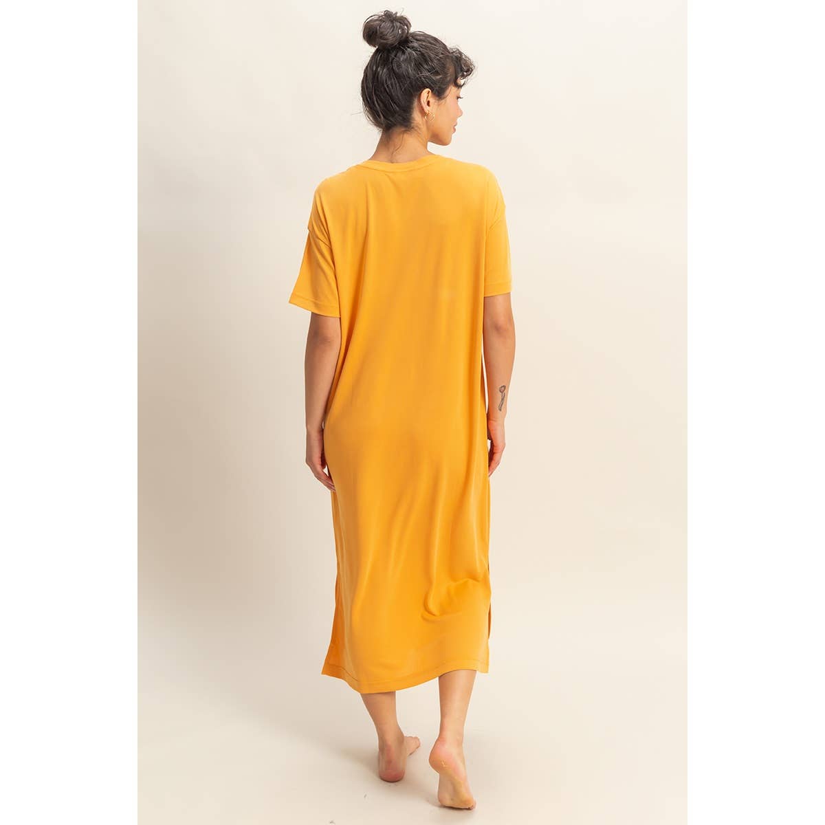 Raquel Side Slit T-Shirt Midi Dress