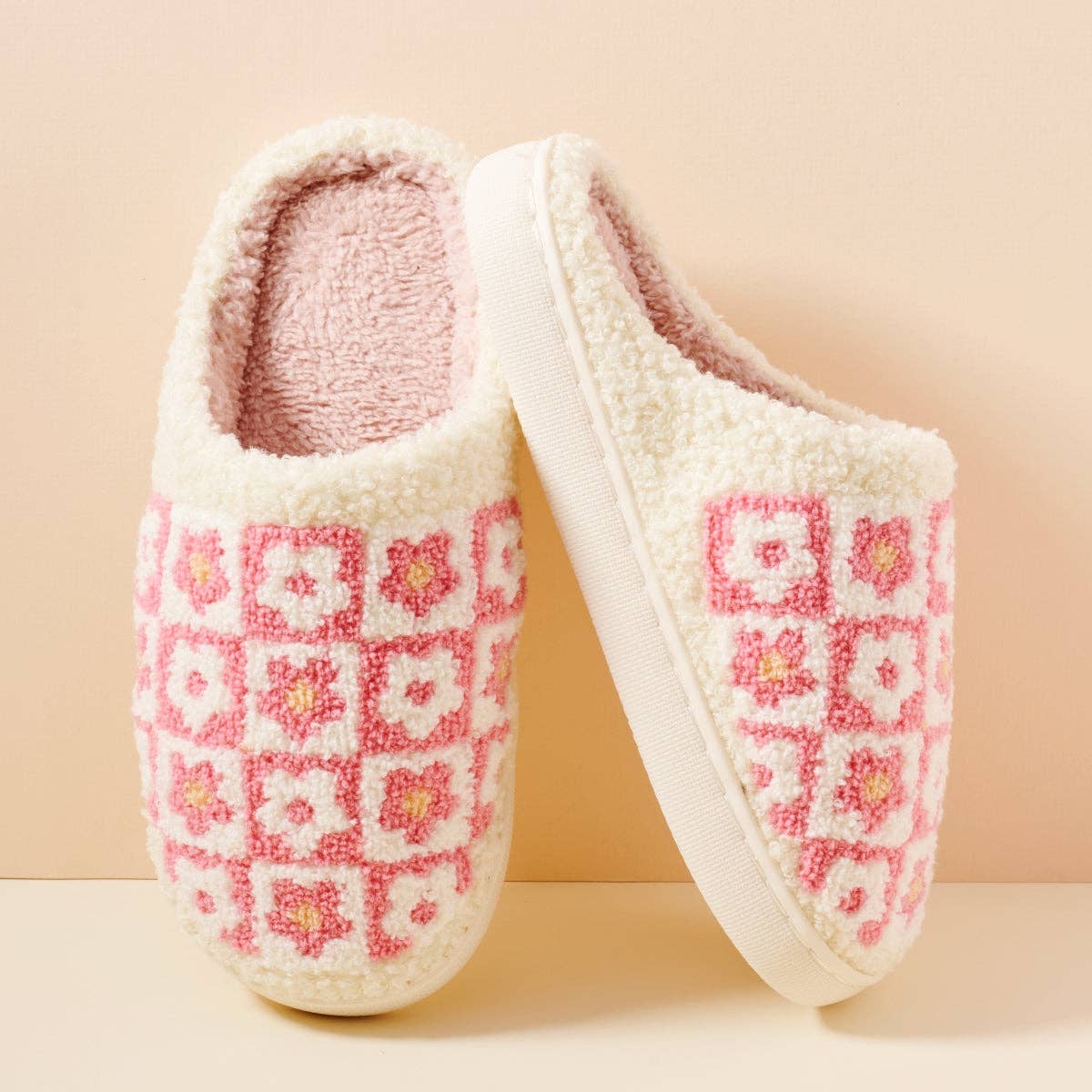Checkered Flower Slipper