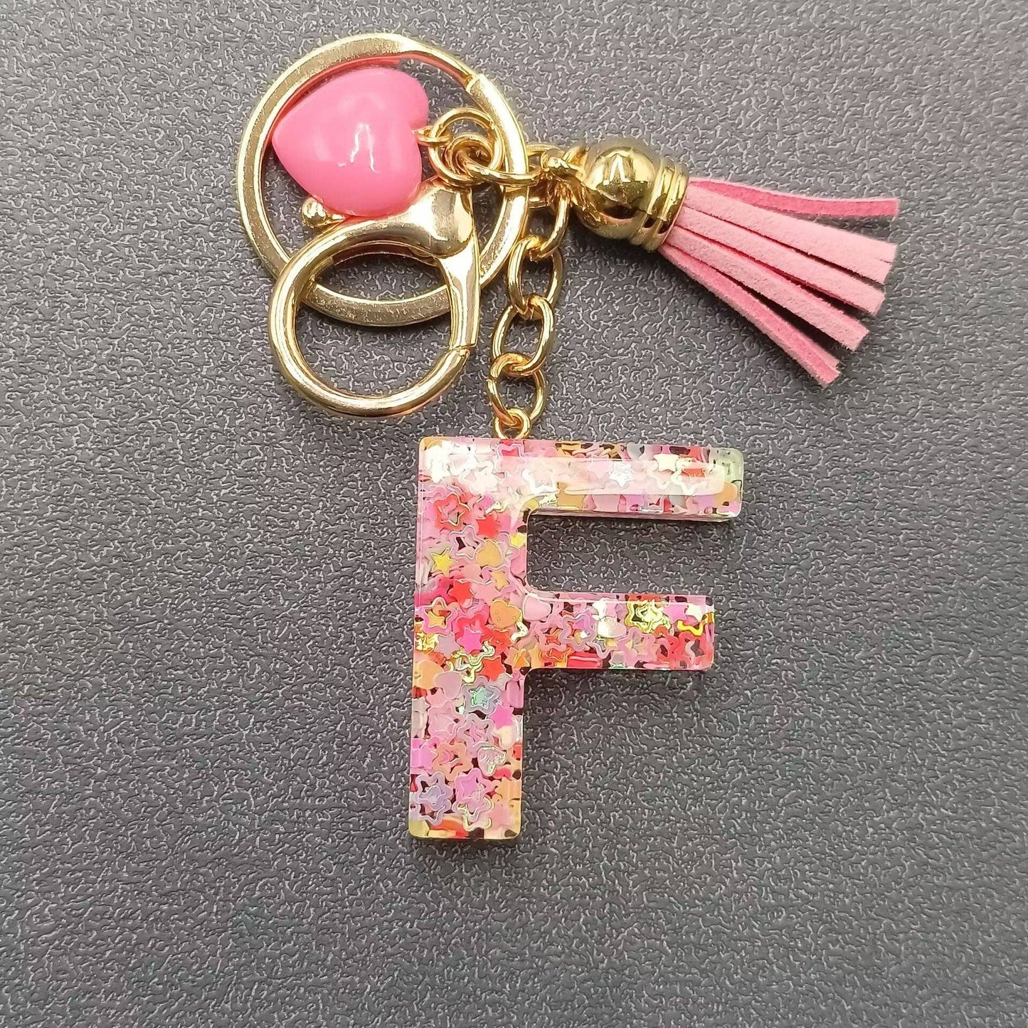 Letter Tassel Keychain (Pink)