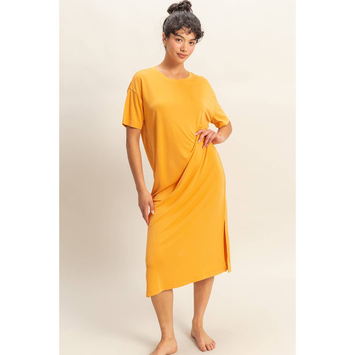Raquel Side Slit T-Shirt Midi Dress