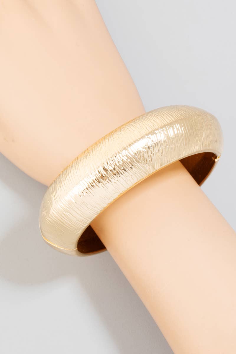 Textured Metallic Hinge Bangle Bracelet