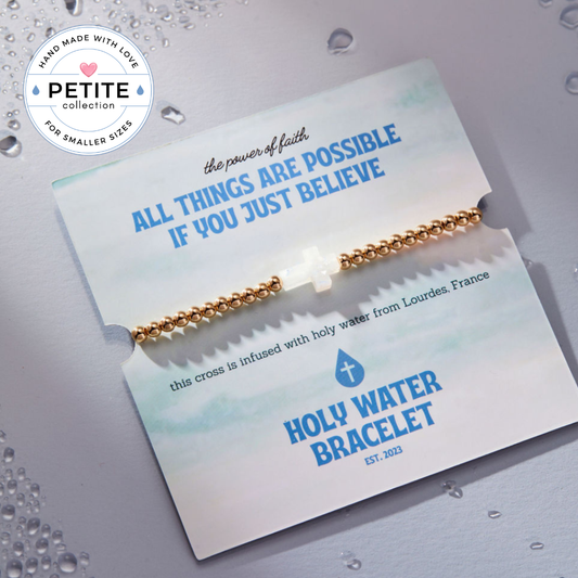 Petite Holy Water Cross Bracelet