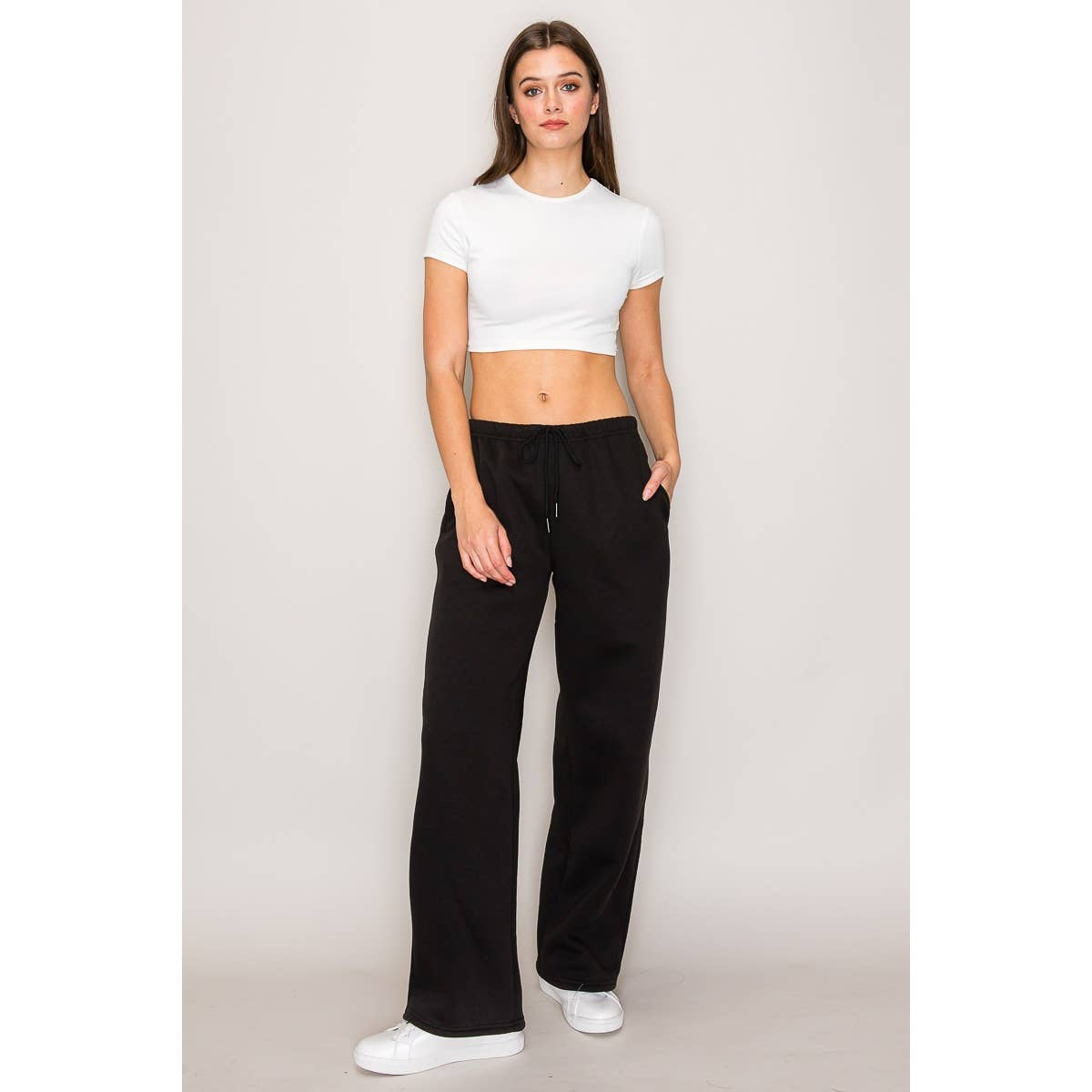 Lanie Wide Leg Fleece Joggers