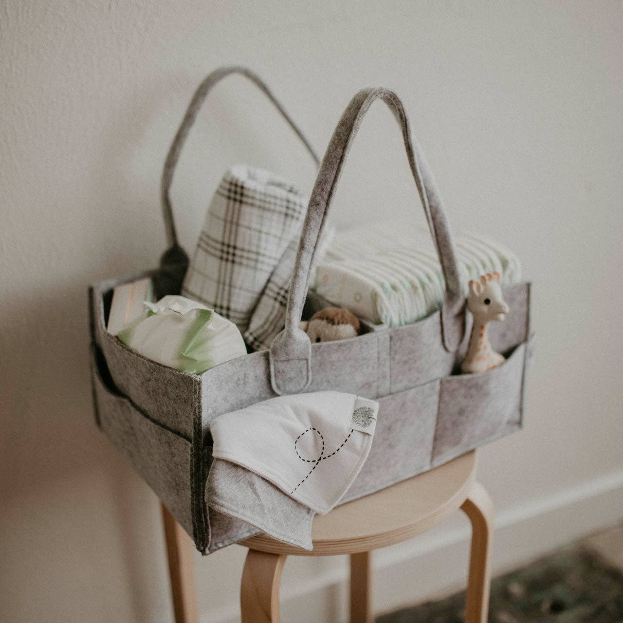 Parker Baby Co. -Diaper Caddy in White