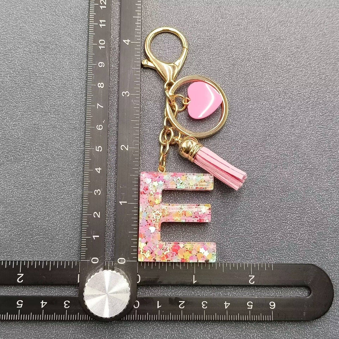 Letter Tassel Keychain (Pink)