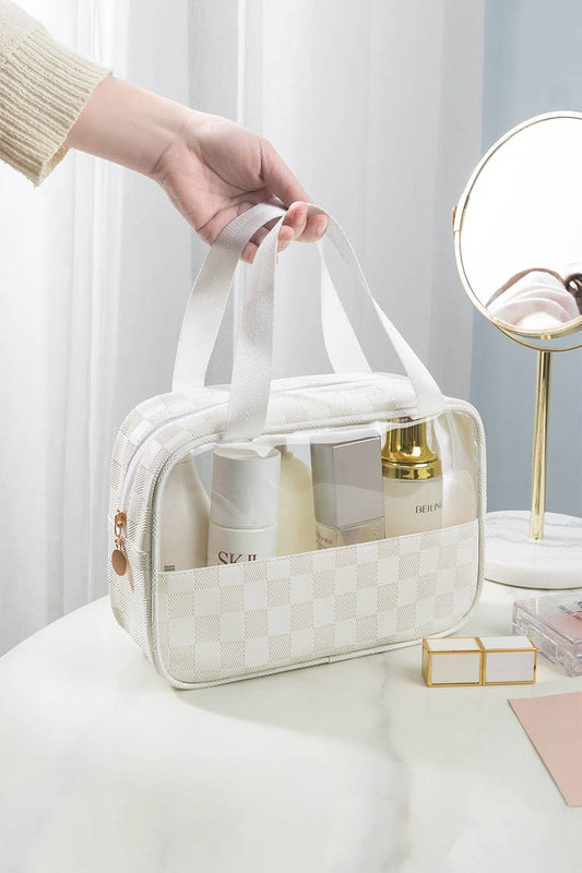 Norine Checkered Cosmetic Bag