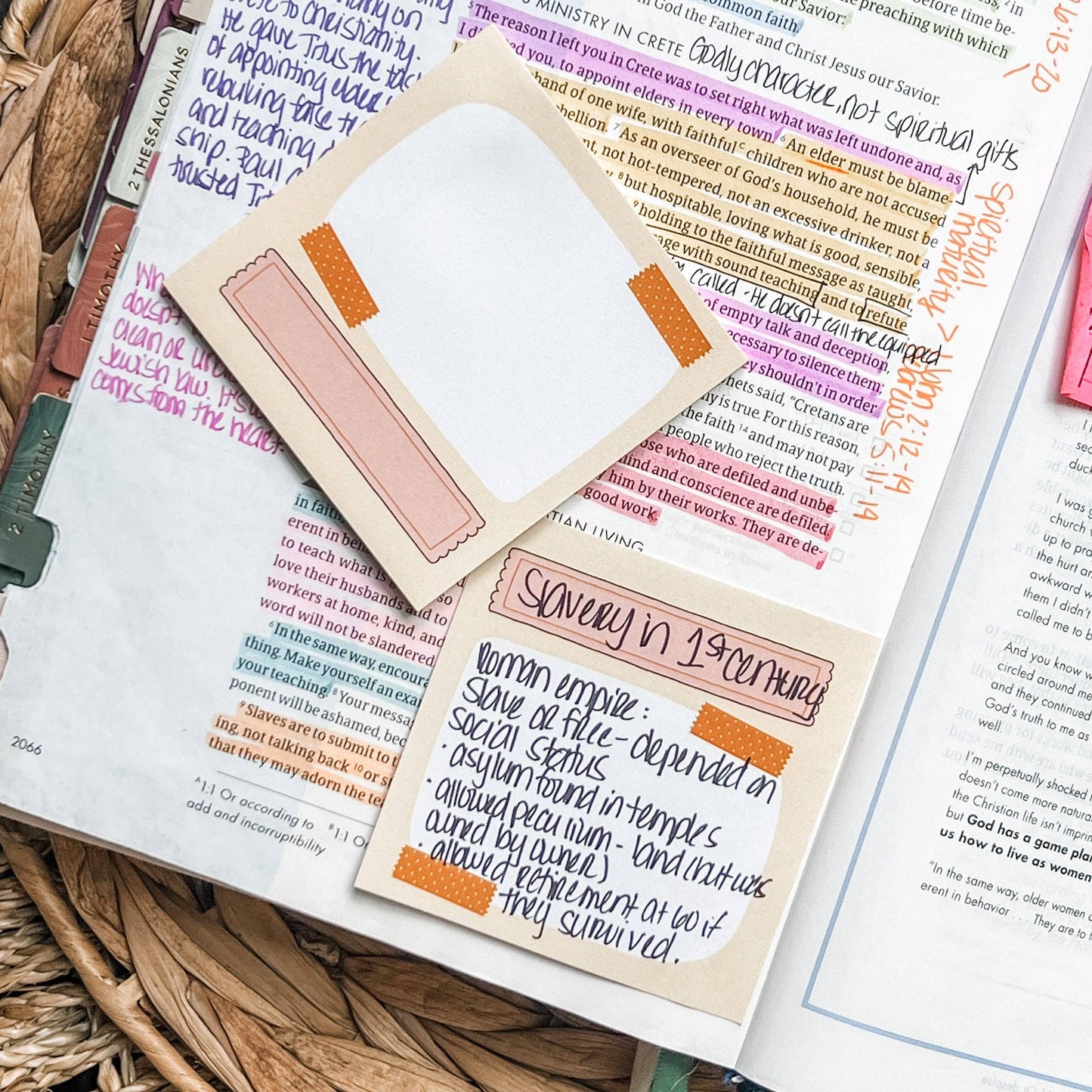 Pink & Beige - Bible Study Sticky Note Set