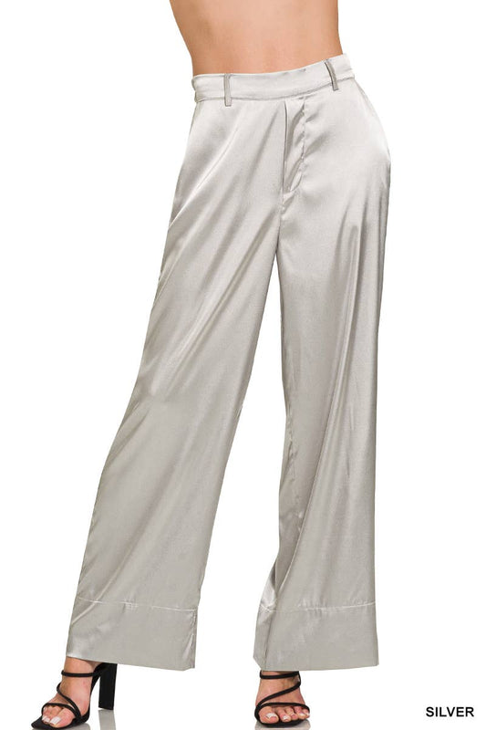 Allie Wide Leg Satin Pants