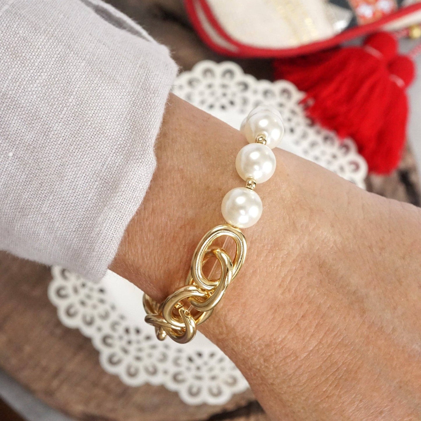Kyla Beaded Chain bracelet