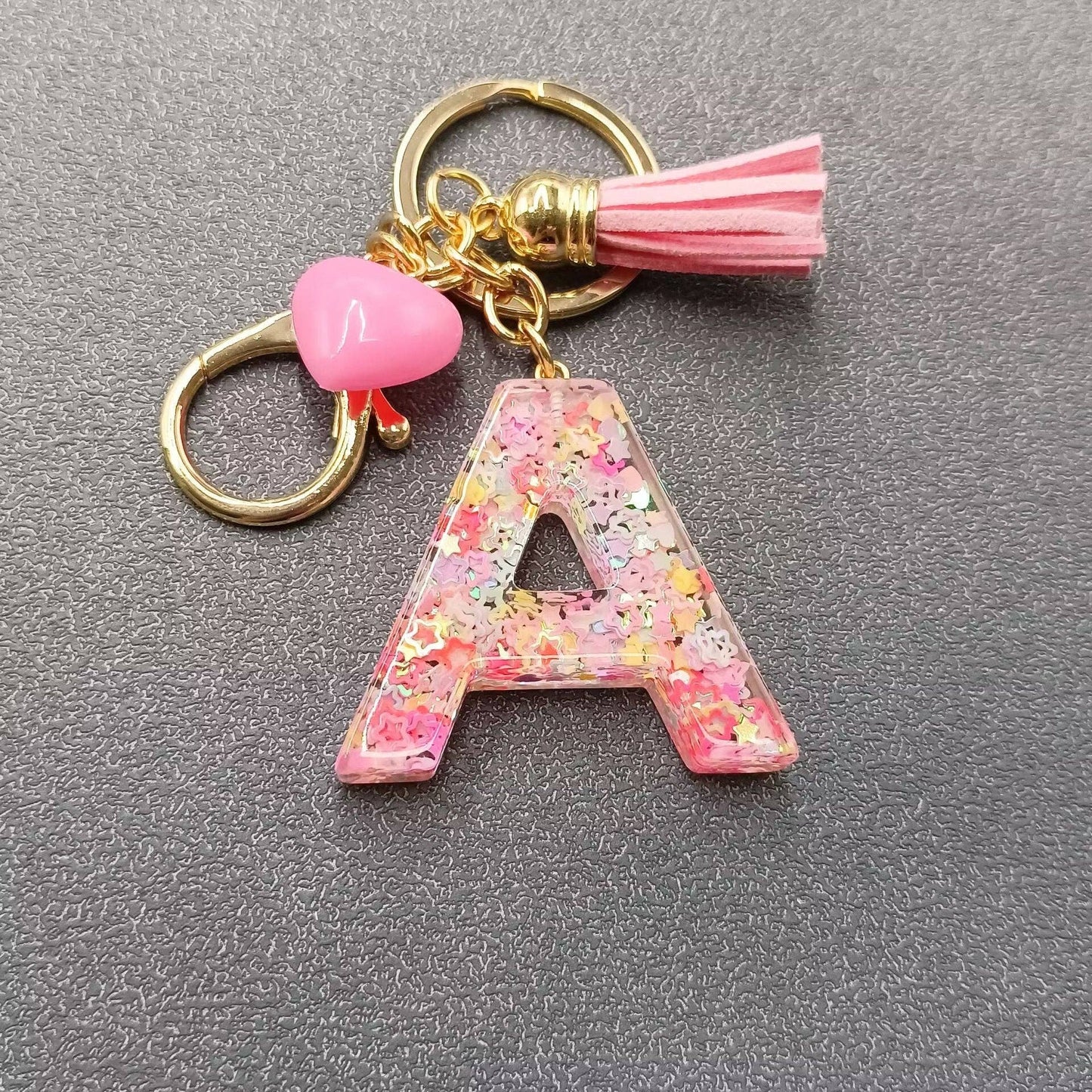 Letter Tassel Keychain (Pink)