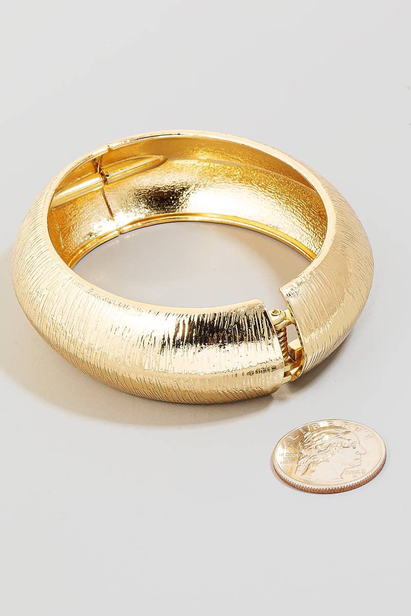 Textured Metallic Hinge Bangle Bracelet