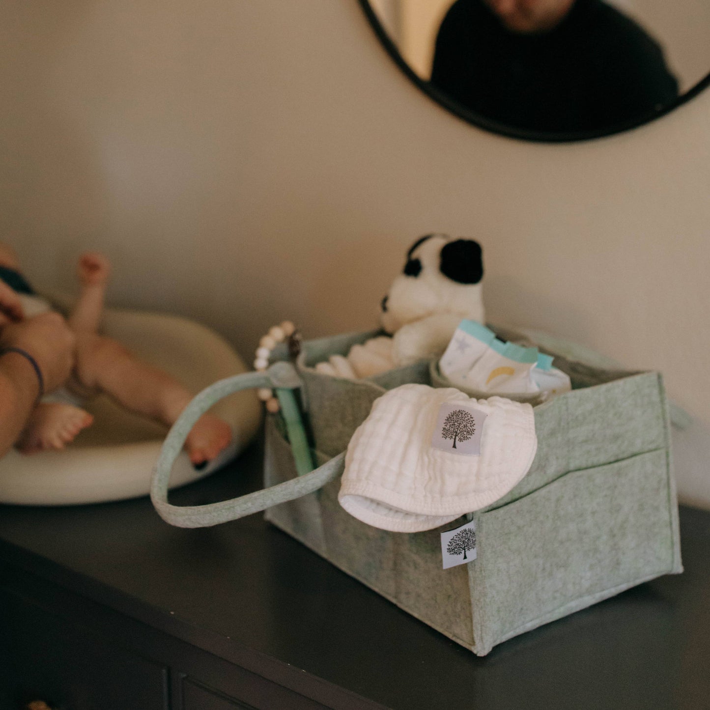 Parker Baby Co. - Diaper Caddy in Sage Green